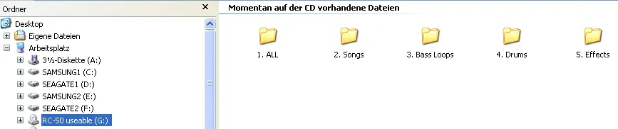 BOSS RC- 50 USABLE CD - alle Samples plug play verfügbar