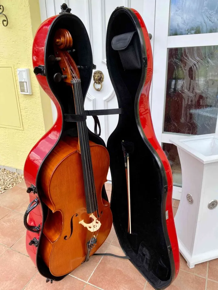 Schönes 4/4 Cello mit Bogen & Transportkoffer– Ideal für Anfänger / Einsteiger (