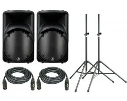 Vermiete 3KW PA 2 Stück Mackie SRM 450 Boxen v2 mit Boxenstativen & Verse 18 Hi