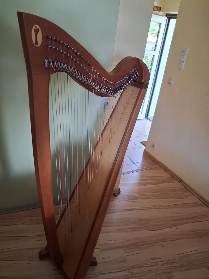 Harfe, Hakenharfe, Azurit, Glissando