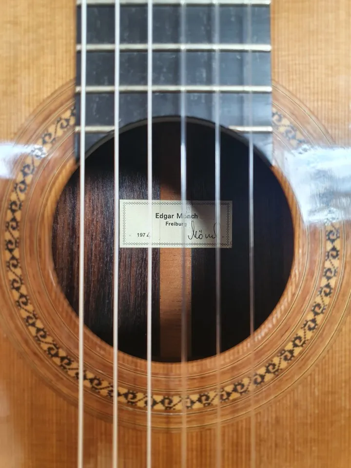 Edgar Mönch 1974 Freiburg Konzertgitarre Meistergitarre Zeder Palisander